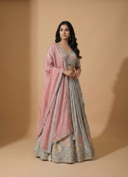 Blush Mist Dual-Tone Elegance Dress